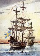 unknow artist kalmare nyckel och fagel grip pa alusborgsfjorden fore avfarden till nya sverige i borjan av november 1637 oil painting picture wholesale